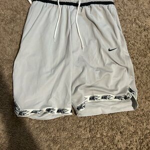 Nike Men's Gray Athletic Shorts with Black Trim